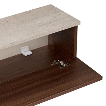 TV-taso Nordure Ligne (160 x 25 x 25 cm) Travertiini pähkinäpuu - Travertiini ja pähkinä - Huonekalut - TV- & Mediakalusteet - Tv taso & Mediataso
