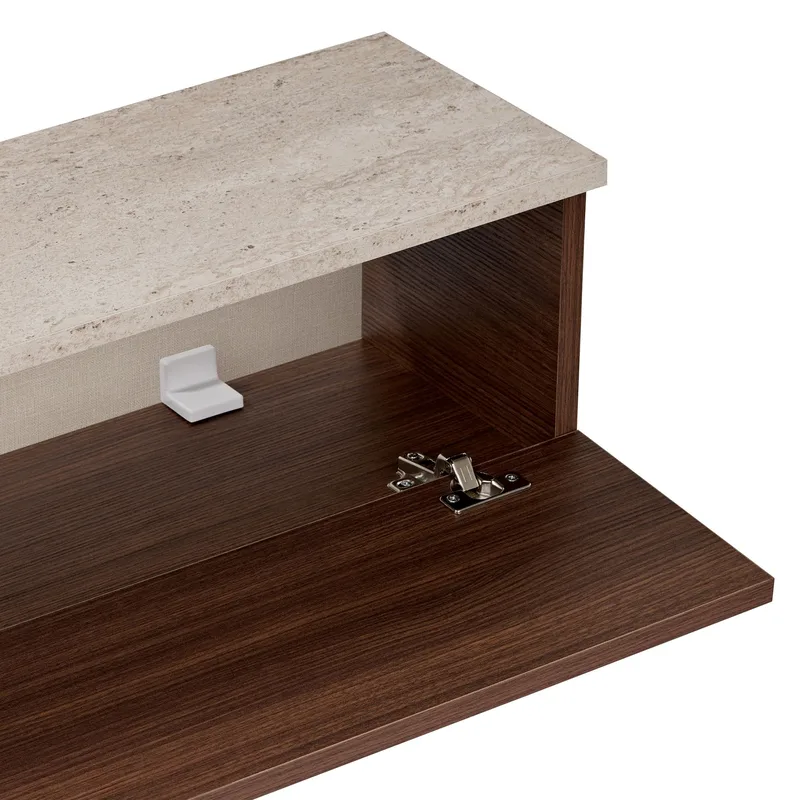 TV-taso Nordure Ligne (160 x 25 x 25 cm) Travertiini pähkinäpuu - Travertiini ja pähkinä - Huonekalut - TV- & Mediakalusteet - Tv taso & Mediataso
