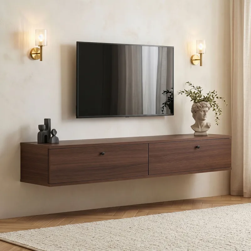 TV-taso Nordure Ligne (160 x 25 x 25 cm) Pähkinä - Pähkinä - Huonekalut - TV- & Mediakalusteet - TV-hyllyt
