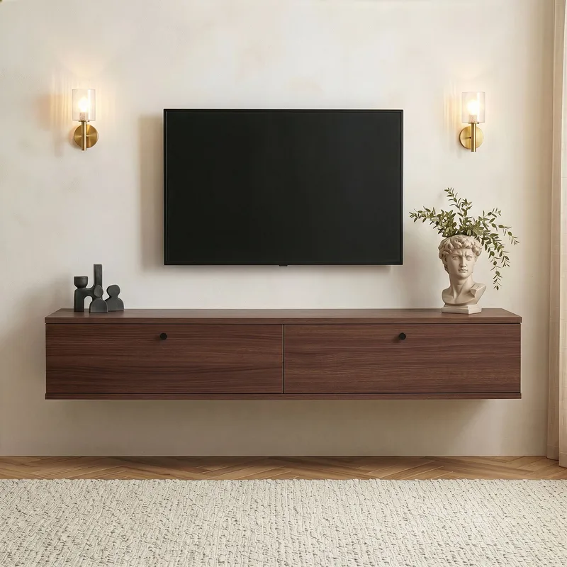 TV-taso Nordure Ligne (160 x 25 x 25 cm) Pähkinä - Pähkinä - Huonekalut - TV- & Mediakalusteet - TV-hyllyt