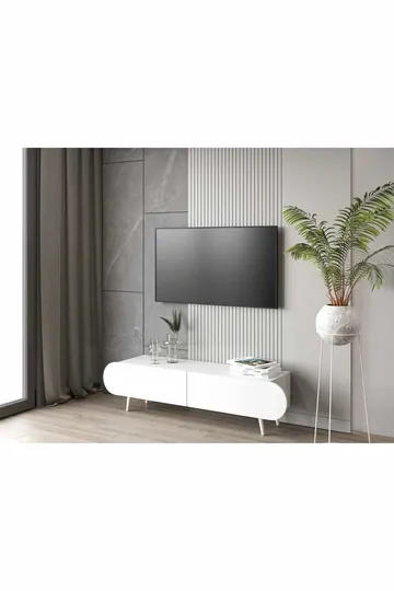 TV-taso Nordure Regulus (140 x 49 x 30 cm) Valkoinen - Valkoinen - Huonekalut - TV- & Mediakalusteet - Tv taso & Mediataso