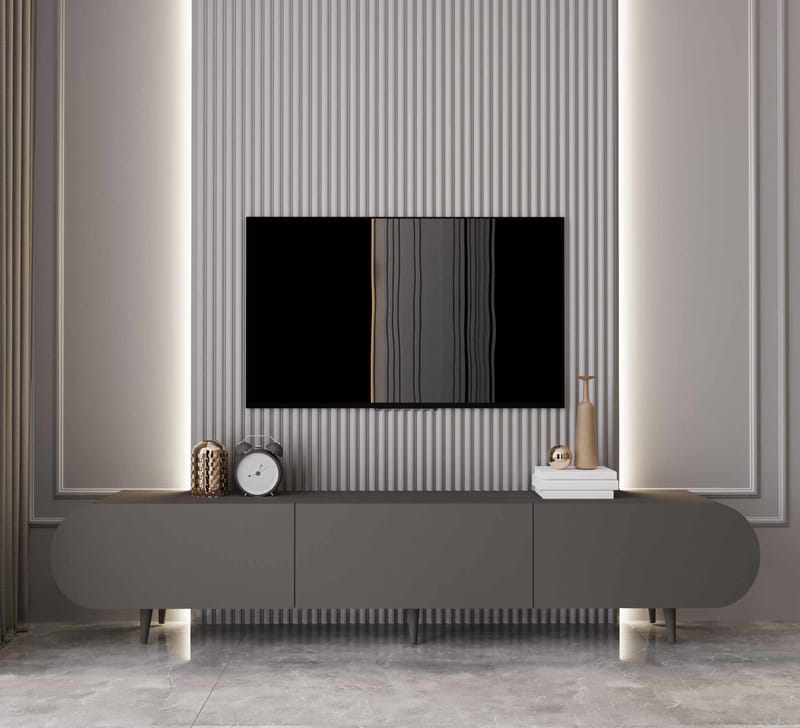 TV-taso Nordure Regulus (180 x 49 x 30 cm) Harmaa - Harmaa - Huonekalut - TV- & Mediakalusteet - Tv taso & Mediataso