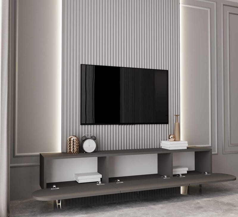 TV-taso Nordure Regulus (180 x 49 x 30 cm) Harmaa - Harmaa - Huonekalut - TV- & Mediakalusteet - Tv taso & Mediataso