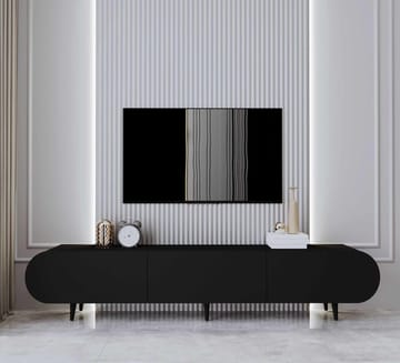 TV-taso Nordure Regulus (180 x 49 x 30 cm) Musta - Musta - Huonekalut - TV- & Mediakalusteet - Tv taso & Mediataso