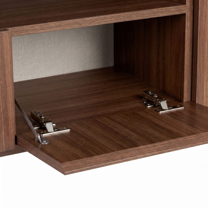 TV-taso Nordure Rivoli (160 x 50 x 35 cm) Milano pähkinä musta - Milano Walnut ja musta - Huonekalut - TV- & Mediakalusteet - Tv taso & Mediataso
