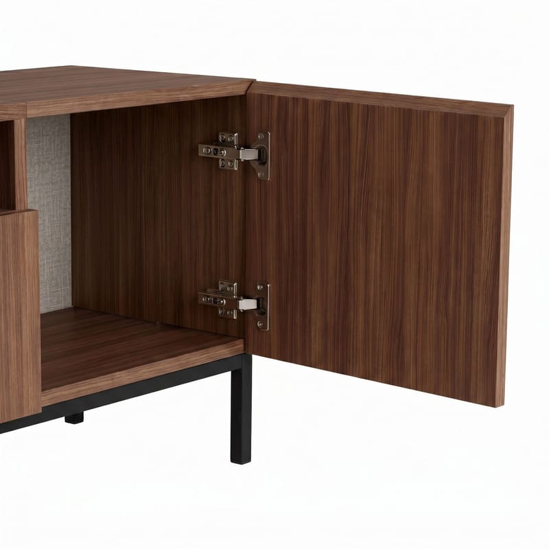 TV-taso Nordure Rivoli (160 x 50 x 35 cm) Milano pähkinä musta - Milano Walnut ja musta - Huonekalut - TV- & Mediakalusteet - Tv taso & Mediataso