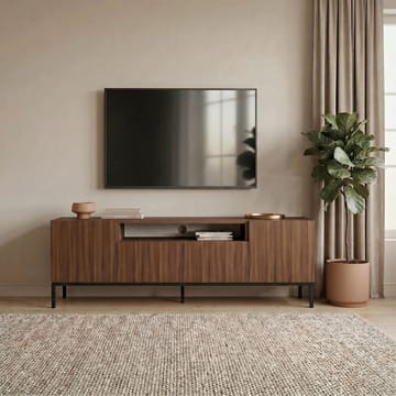 TV-taso Nordure Rivoli (160 x 50 x 35 cm) Milano pähkinä musta - Milano Walnut ja musta - Huonekalut - TV- & Mediakalusteet - Tv taso & Mediataso