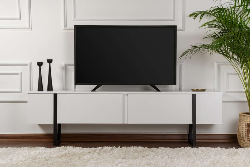 TV-taso Nordure Serenity Valkoinen / musta - Huonekalut - TV- & Mediakalusteet - Tv taso & Mediataso