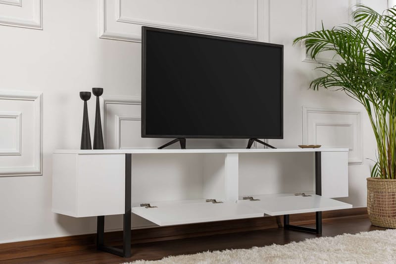 TV-taso Nordure Serenity Valkoinen / musta - Huonekalut - TV- & Mediakalusteet - Tv taso & Mediataso