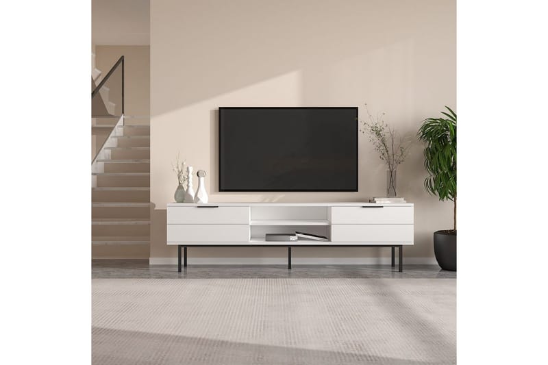 TV-taso Ranjit Valkoinen - Valkoinen - Huonekalut - TV- & Mediakalusteet - Tv taso & Mediataso