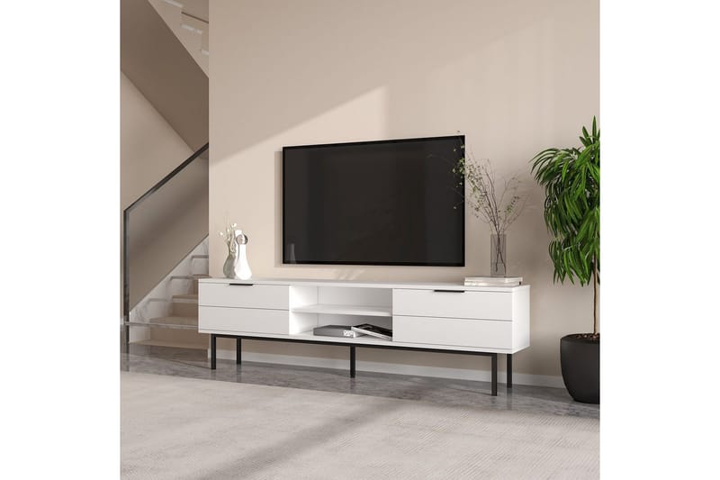 TV-taso Ranjit Valkoinen - Valkoinen - Huonekalut - TV- & Mediakalusteet - Tv taso & Mediataso