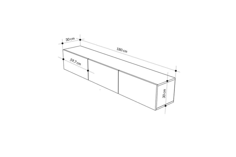 TV-taso Rasab 180 Safidoniritammi / Valkoinen - Safidoniritammi / Valkoinen - Huonekalut - TV- & Mediakalusteet - Tv taso & Mediataso