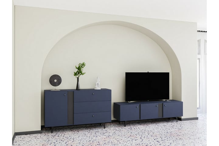 TV-taso Rathmore 165 cm - Sininen - TV-kaappi
