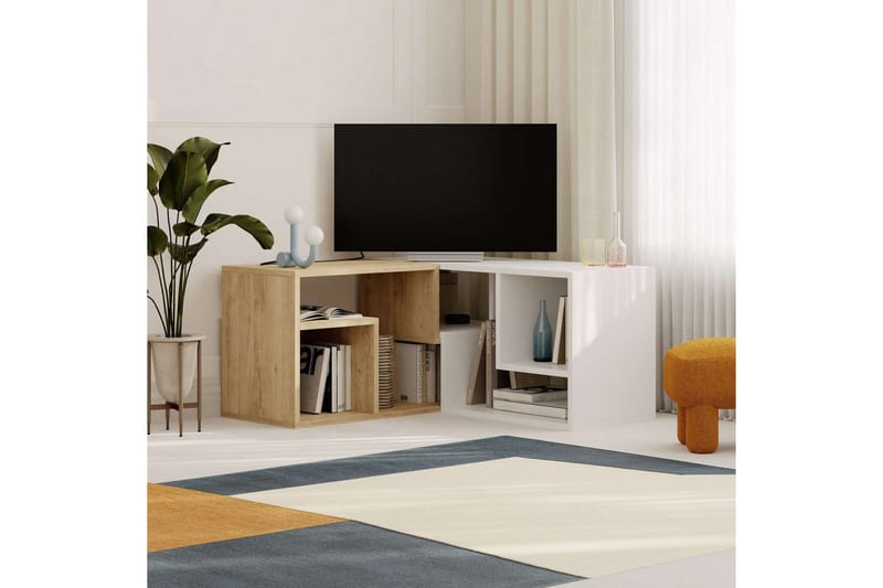TV-taso Ravena Safidoniritammi / Valkoinen - Safidoniritammi / Valkoinen - Huonekalut - TV- & Mediakalusteet - Tv taso & Mediataso