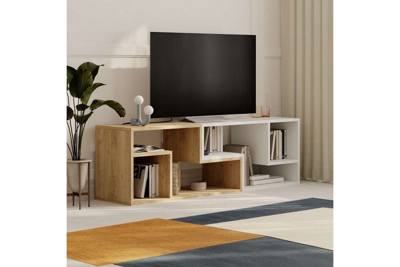 TV-taso Ravena Safidoniritammi / Valkoinen - Safidoniritammi / Valkoinen - Huonekalut - TV- & Mediakalusteet - Tv taso & Mediataso