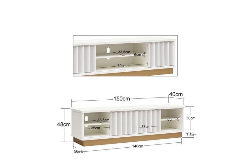 TV-taso Rene - Huonekalut - TV- & Mediakalusteet - Tv taso & Mediataso