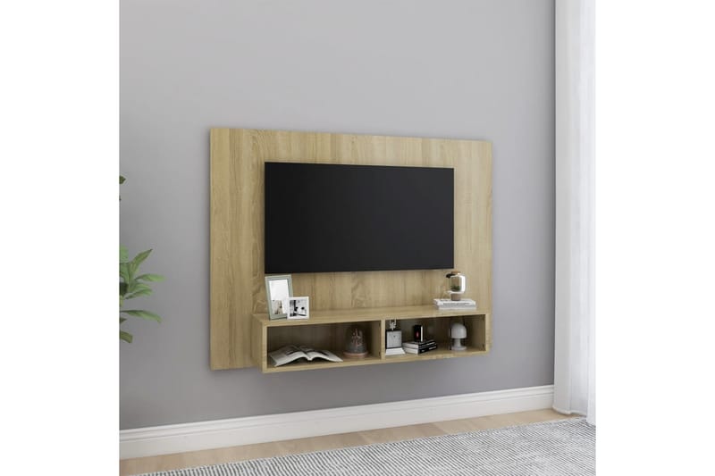 TV-taso seinälle Sonoma-tammi 120x23,5x90 cm lastulevy - Ruskea - Huonekalut - TV- & Mediakalusteet - Tv taso & Mediataso