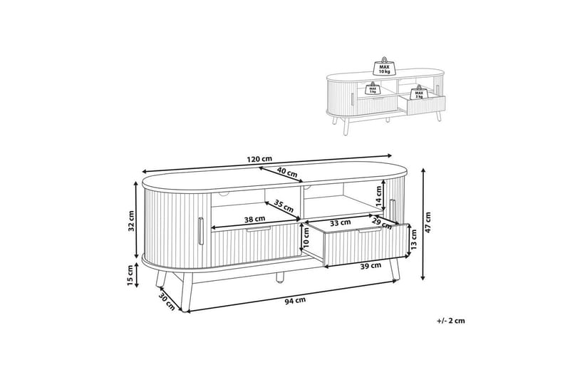 TV-taso Selah - Huonekalut - TV- & Mediakalusteet - Tv taso & Mediataso