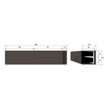 TV-taso Settle 200 cm - Keskiruskea - Huonekalut - TV- & Mediakalusteet - Tv taso & Mediataso