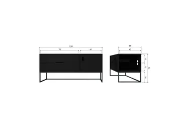 TV-taso Silas - Blacknight, Saarni, 120 cm - Huonekalut - TV- & Mediakalusteet - Tv taso & Mediataso