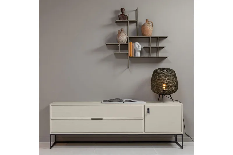 TV-taso Silas - Pöly, Harjattu mänty, 180 cm - Huonekalut - TV- & Mediakalusteet - Tv taso & Mediataso