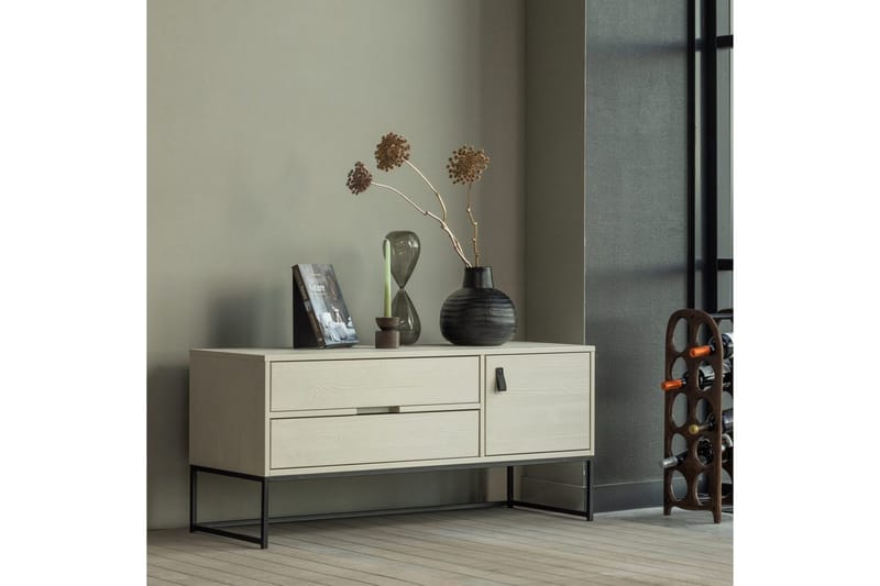 TV-taso Silas - Pöly, Harjattu mänty, 120 cm - Huonekalut - TV- & Mediakalusteet - Tv taso & Mediataso