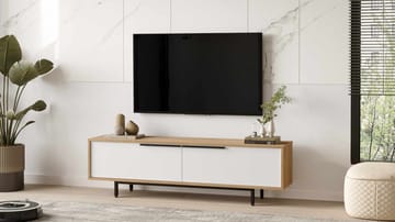 TV-taso Skye Decor Bren (160 x 45,1 x 35,5 cm) Luonnonvalkoinen - Luonnonväri ja valkoinen - Huonekalut - TV- & Mediakalusteet - Tv taso & Mediataso