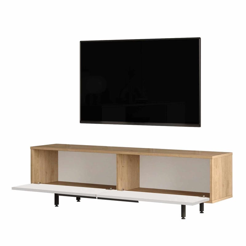 TV-taso Skye Decor Bren (160 x 45,1 x 35,5 cm) Luonnonvalkoinen - Luonnonväri ja valkoinen - Huonekalut - TV- & Mediakalusteet - Tv taso & Mediataso