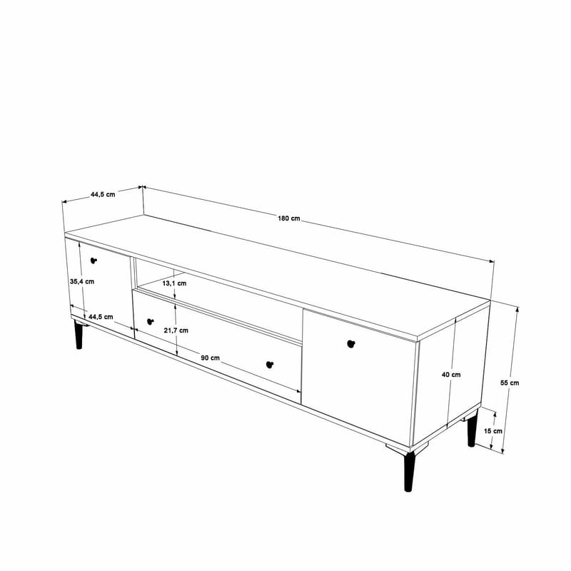 TV-taso Skye Decor Cleo Shelf (180 x 55 x 44,5 cm) Pähkinä - Pähkinä - Huonekalut - TV- & Mediakalusteet - Tv taso & Mediataso