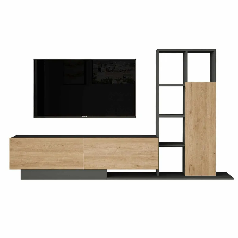 TV-taso Skye Decor Eska (201,2 x 123,6 x 29,5 cm) luonnonväri antrasiitti, Luonnonväri ja antrasiitti