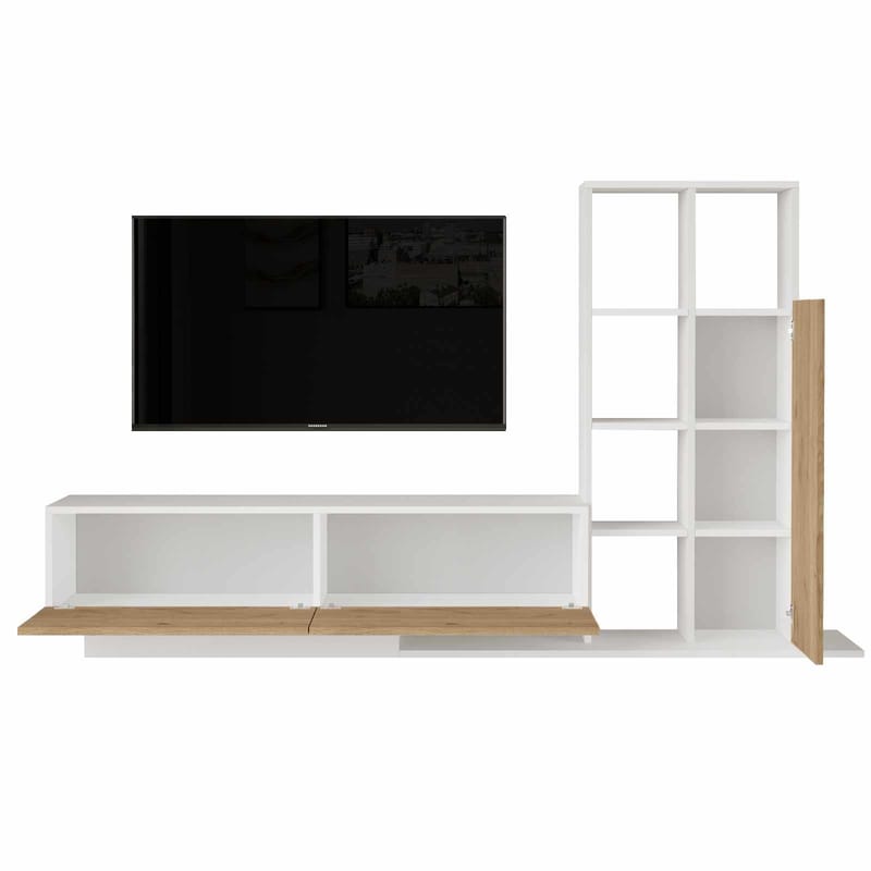 TV-taso Skye Decor Eska (201,2 x 123,6 x 29,5 cm) Luonnonvalkoinen - Luonnonväri ja valkoinen - Huonekalut - TV- & Mediakalusteet - TV-kaappi