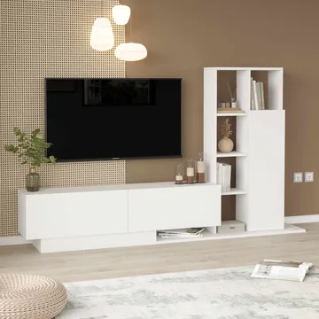 TV-taso Skye Decor Eska (201,2 x 123,6 x 29,5 cm) valkoinen - Valkoinen - Huonekalut - TV- & Mediakalusteet - Tv taso & Mediataso