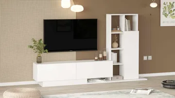 TV-taso Skye Decor Eska (201,2 x 123,6 x 29,5 cm) valkoinen - Valkoinen - Huonekalut - TV- & Mediakalusteet - Tv taso & Mediataso
