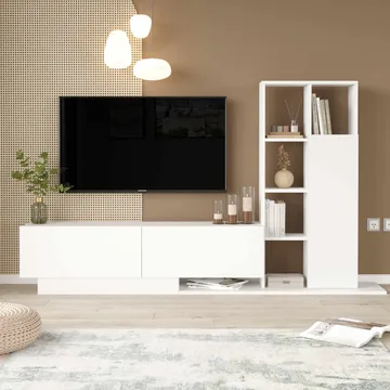 TV-taso Skye Decor Eska (201,2 x 123,6 x 29,5 cm) valkoinen - Valkoinen - Huonekalut - TV- & Mediakalusteet - Tv taso & Mediataso