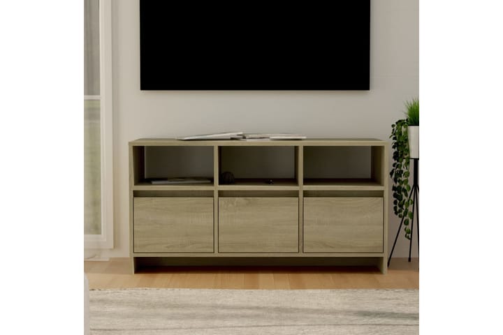 TV-taso Sonoma-tammi 102x37,5x52,5 cm lastulevy - Beige - Tv taso & Mediataso