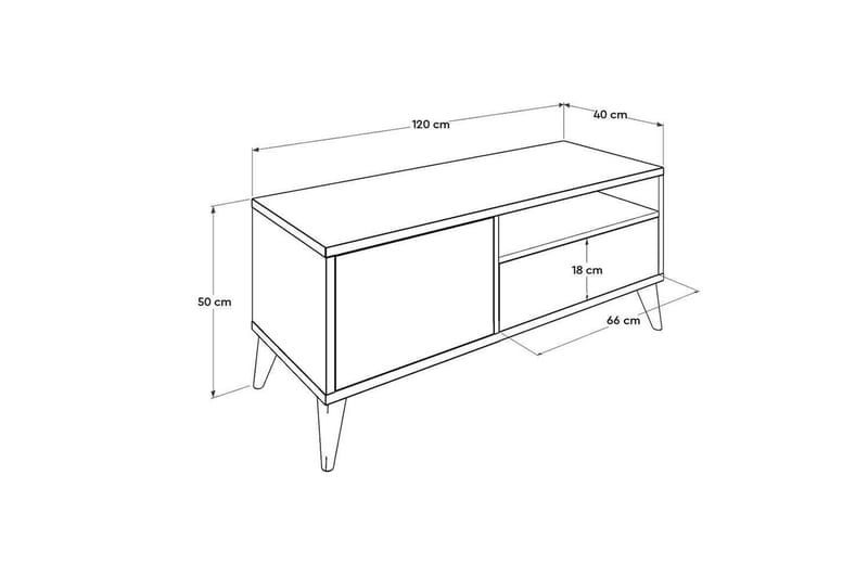 TV-taso Sosan Vaalea Pähkinäpuu - Vaalea Pähkinäpuu - Huonekalut - TV- & Mediakalusteet - Tv taso & Mediataso