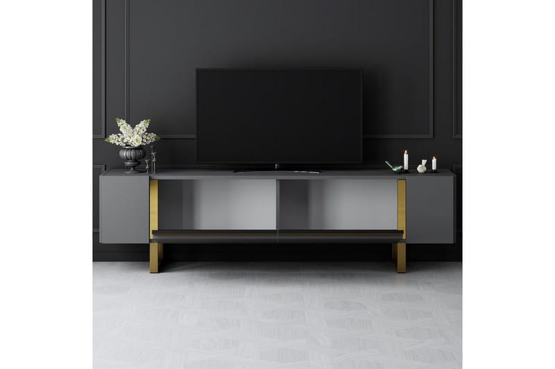 TV-taso Sozi Antrasiitti / Kulta - Antrasiitti / Kulta - Huonekalut - TV- & Mediakalusteet - Tv taso & Mediataso