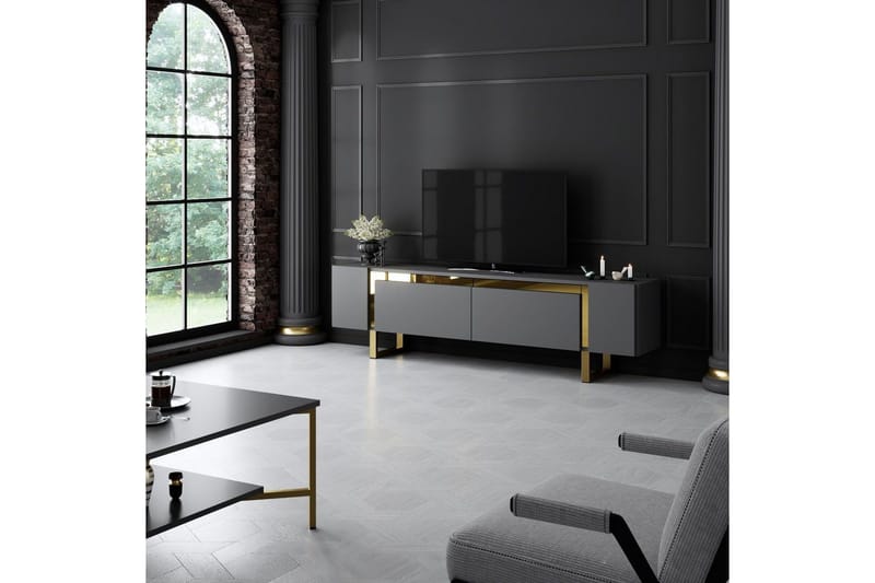 TV-taso Sozi Antrasiitti / Kulta - Antrasiitti / Kulta - Huonekalut - TV- & Mediakalusteet - Tv taso & Mediataso