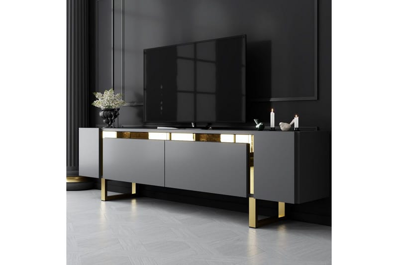 TV-taso Sozi Antrasiitti / Kulta - Antrasiitti / Kulta - Huonekalut - TV- & Mediakalusteet - Tv taso & Mediataso