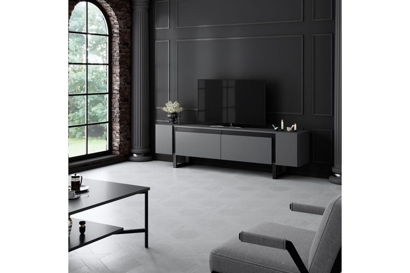 TV-taso Sozi Antrasiitti / Musta - Antrasiitti / Musta - Huonekalut - TV- & Mediakalusteet - Tv taso & Mediataso