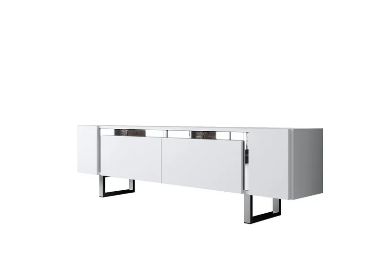 TV-taso Sozi Valkoinen / Hopea - Valkoinen / Hopea - Huonekalut - TV- & Mediakalusteet - Tv taso & Mediataso