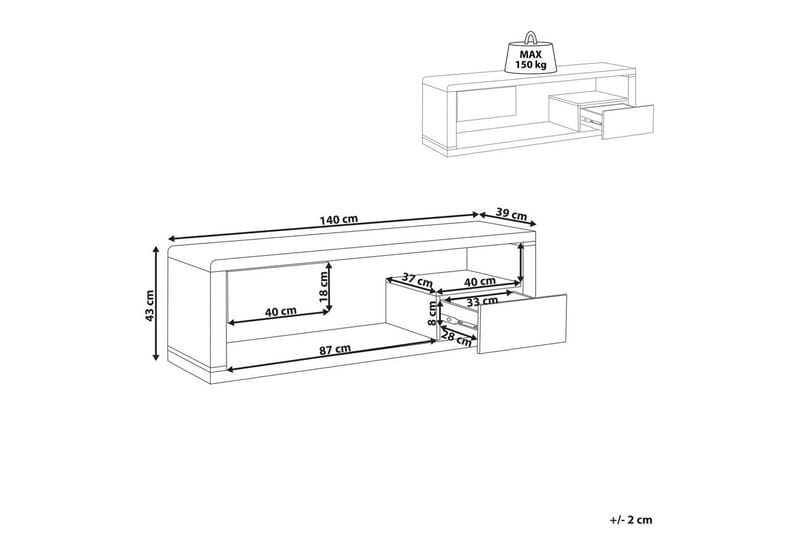 TV-taso Spokan - Huonekalut - TV- & Mediakalusteet - Tv taso & Mediataso