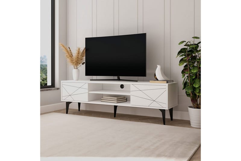 TV-taso Sudama Valkoinen - Valkoinen - Huonekalut - TV- & Mediakalusteet - Tv taso & Mediataso