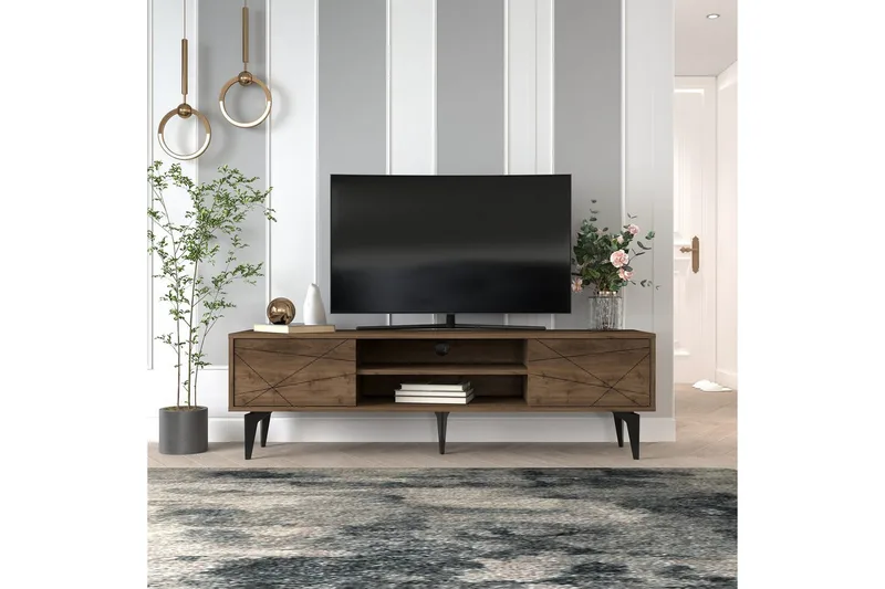 TV-taso Sudama Pähkinäpuu - Pähkinäpuu - Huonekalut - TV- & Mediakalusteet - Tv taso & Mediataso