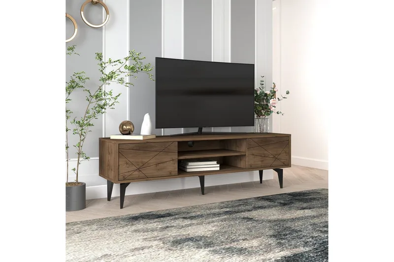 TV-taso Sudama Pähkinäpuu - Pähkinäpuu - Huonekalut - TV- & Mediakalusteet - Tv taso & Mediataso