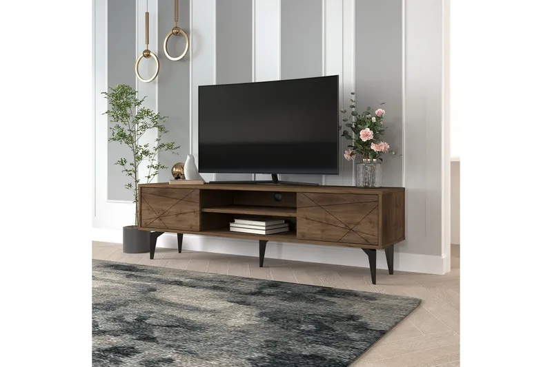 TV-taso Sudama Pähkinäpuu - Pähkinäpuu - Huonekalut - TV- & Mediakalusteet - Tv taso & Mediataso