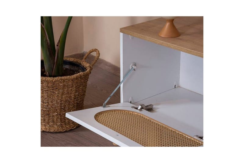 TV-taso Terra Valkoinen / Tammi - Keskisävyinen puu/Valkoinen - Huonekalut - TV- & Mediakalusteet - Tv taso & Mediataso