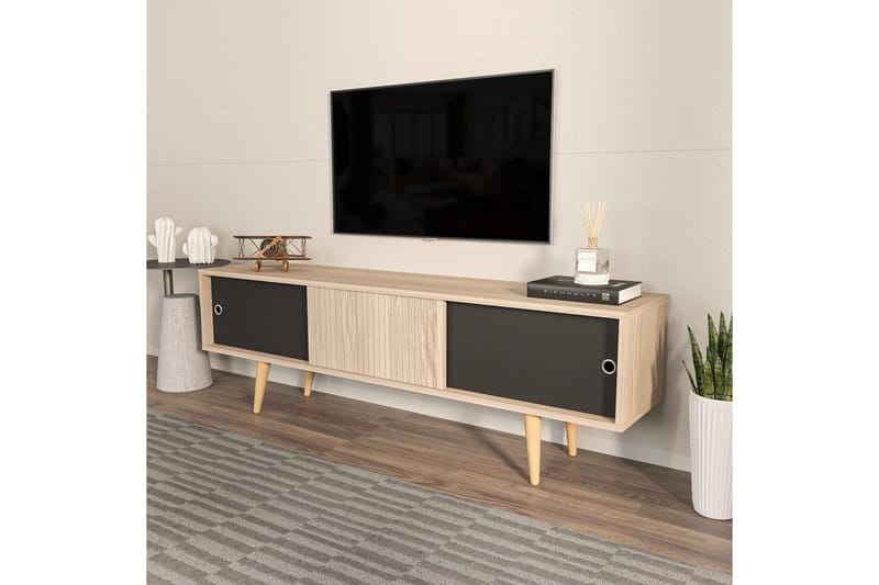 TV-taso Ticoman Tammi / Musta - Tammi / Musta - Huonekalut - TV- & Mediakalusteet - Tv taso & Mediataso