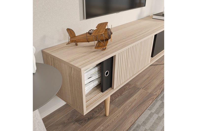 TV-taso Ticoman Tammi / Musta - Tammi / Musta - Huonekalut - TV- & Mediakalusteet - Tv taso & Mediataso