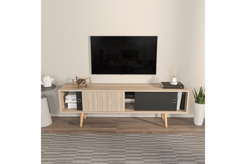 TV-taso Ticoman Tammi / Musta - Tammi / Musta - Huonekalut - TV- & Mediakalusteet - Tv taso & Mediataso